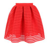 Pleated Tennis Skirt - Striped Hollow Out Organza Mesh TuTu Skirt