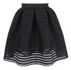 Pleated Tennis Skirt - Striped Hollow Out Organza Mesh TuTu Skirt