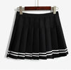 Tennis Skirts Black and White - Pleated Bust Skirt Mini High Waist